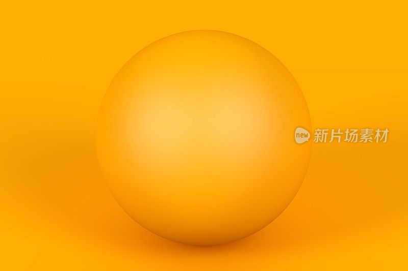 Realistic yellow sphere with shadow isolated on yellow background. 3d ball or orb. Mock up template for your design. Concept for advertising or presentation